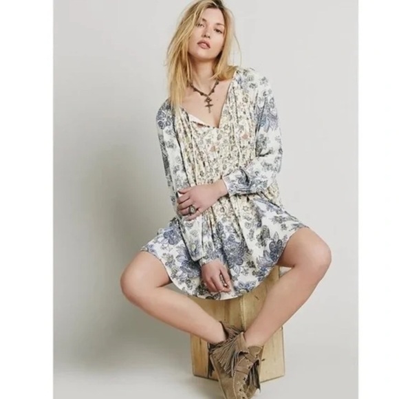 Free People Honeysuckle Combo Lucky Loosey Dress Size Small EUC - Picture 1 of 7